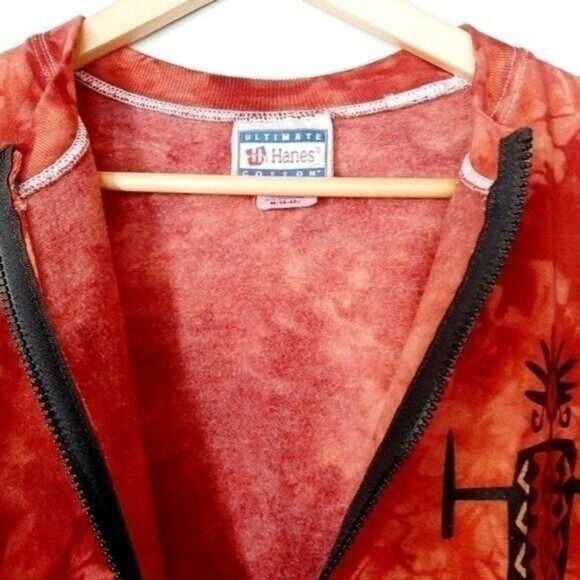 Kokopelli Tie-dye Sweatshirt Full-zip Jacket w/ Tribal print Sz M - Picture 9 of 10